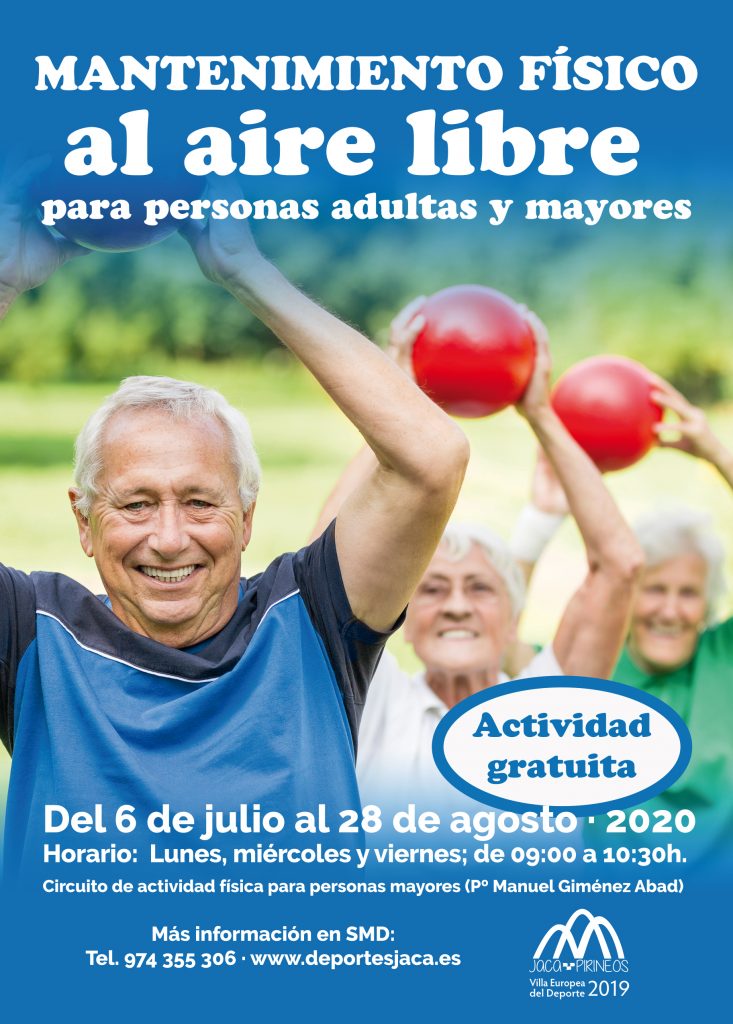 “Mantenimiento físico al aire libre para personas adultas y mayores” en el circuito de actividad física para personas mayores del Pº Manuel Giménez Abad.