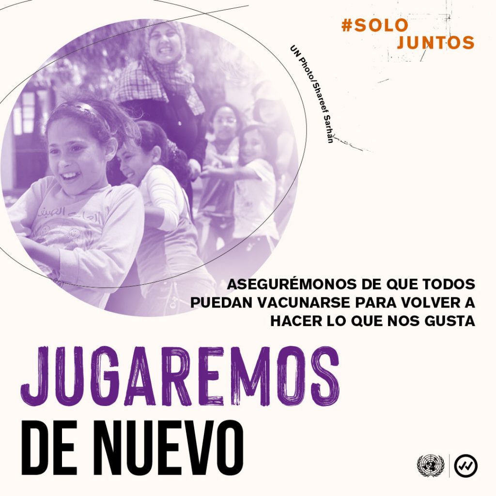 Bajo el lema "#SoloJuntos jugaremosde nuevo" este 2021 se propone el objetivo de trabajar para poner fin a la pandemia garantizando que todos estemos protegidos contra la COVID-19. 