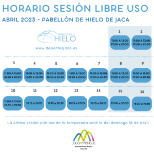 Horario del Pabellón de Hielo en abril