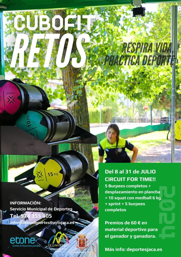 Este verano, acércate al Cubofit, acepta nuestro reto y gana vales de material deportivo.