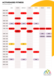 ACTIVIDADES FITNESS DEL 1 AL 17 DE SEPTIEMBRE